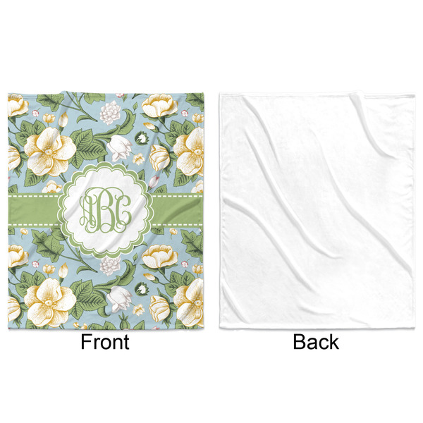 Vintage Floral Minky Blanket - 50"x60" - Single Sided - Front & Back