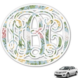 Vintage Floral Monogram Car Decal (Personalized)
