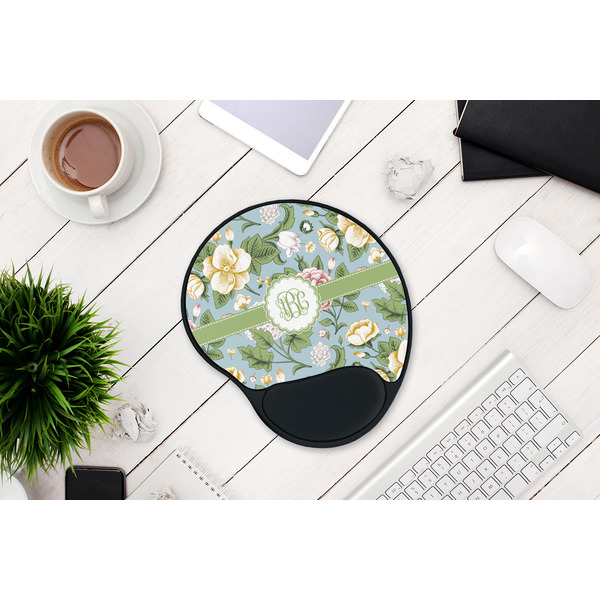 Vintage Floral Mouse Pad with Wrist Rest - LIFESYTLE 1
