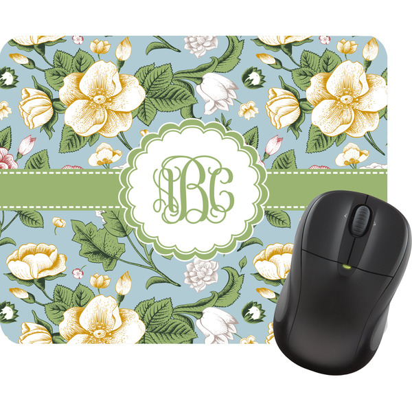 Custom Vintage Floral Rectangular Mouse Pad (Personalized)