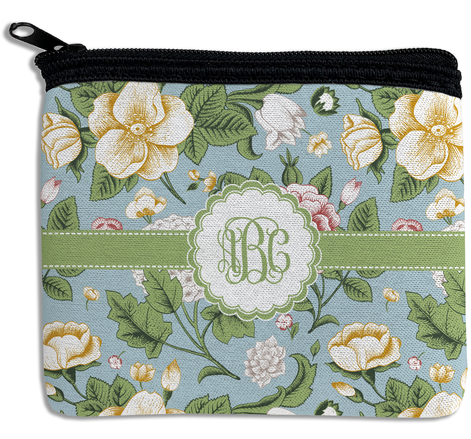 Personalized Floral Rectangular Coin Purse 