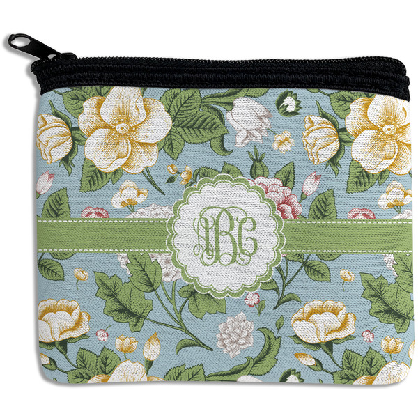 Custom Vintage Floral Rectangular Coin Purse (Personalized)