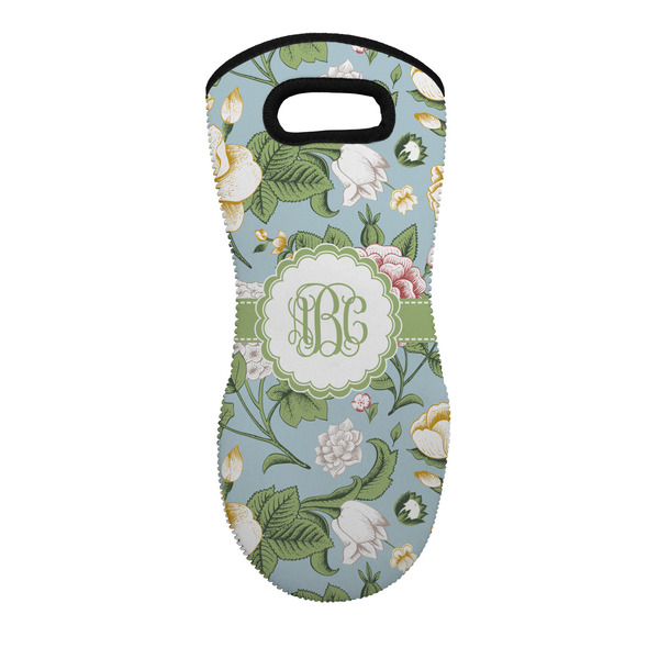Custom Vintage Floral Neoprene Oven Mitt w/ Monograms