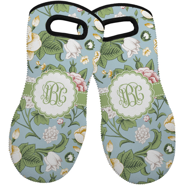 Vintage Floral Neoprene Oven Mitt -Set of 2 - Front