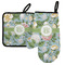 Vintage Floral Left Oven Mitt & Pot Holder Set w/ Monogram