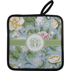 Vintage Floral Pot Holder w/ Monogram