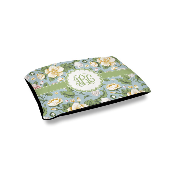 Custom Vintage Floral Outdoor Dog Bed - Small (Personalized)