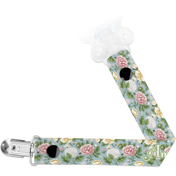 Custom Vintage Floral Pacifier Clip (Personalized)