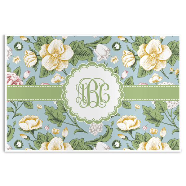 Custom Vintage Floral Disposable Paper Placemats (Personalized)