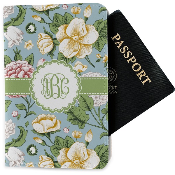 Custom Vintage Floral Passport Holder - Fabric (Personalized)