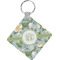 Vintage Floral Diamond Plastic Keychain w/ Monogram