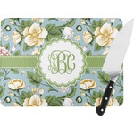 Vintage Floral Rectangular Glass Cutting Board (Personalized)