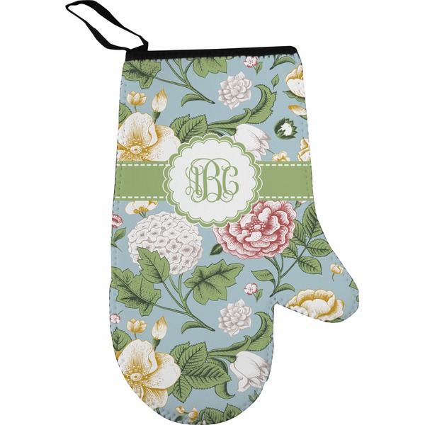 Vintage Floral Personalized Oven Mitt