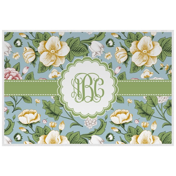 Custom Vintage Floral Laminated Placemat w/ Monogram