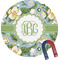 Vintage Floral Round Fridge Magnet (Personalized)