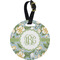 Vintage Floral Personalized Round Luggage Tag