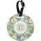Vintage Floral Plastic Luggage Tag - Round (Personalized)