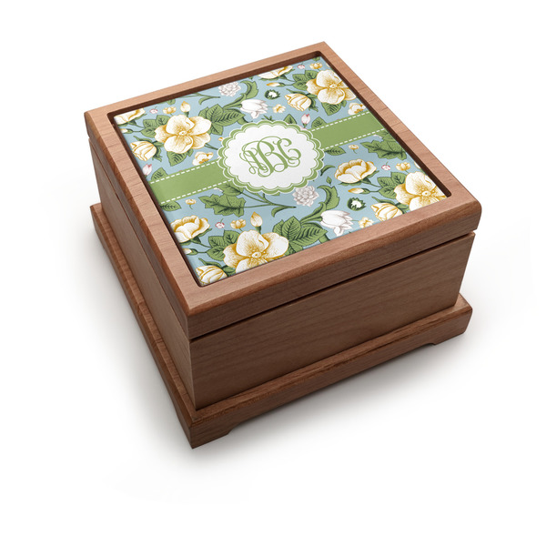Custom Vintage Floral Pet Urn w/ Monogram