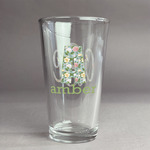Vintage Floral Pint Glass - Full Color Logo (Personalized)