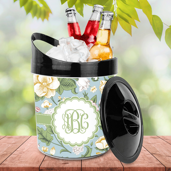 Vintage Floral Plastic Ice Bucket - LIFESTYLE