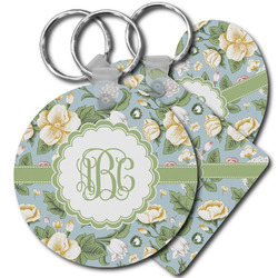 Vintage Floral Plastic Keychain (Personalized)