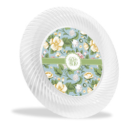 Vintage Floral Plastic Party Dinner Plates - 10" (Personalized)