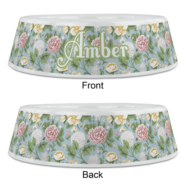 Vintage Floral Plastic Pet Bowls - Large - APPROVAL