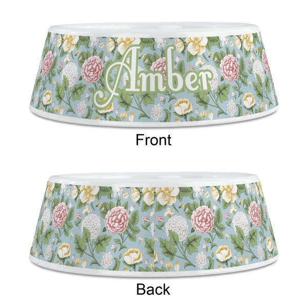 Vintage Floral Plastic Pet Bowls - Medium - APPROVAL