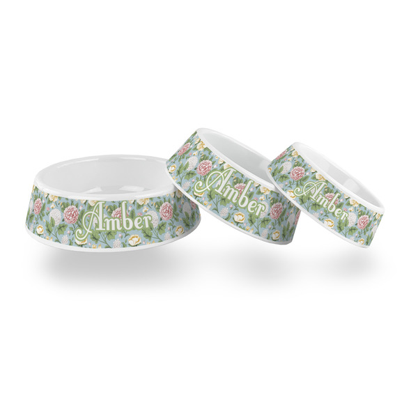 Vintage Floral Plastic Pet Bowls - PARENT MAIN
