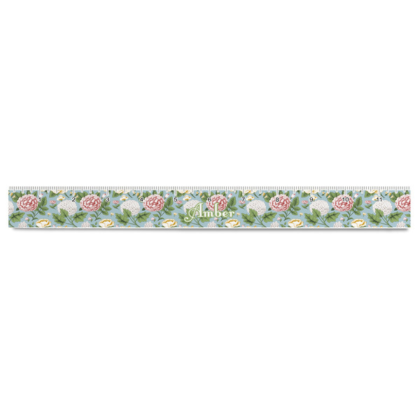 Vintage Floral Plastic Ruler - 12" - FRONT