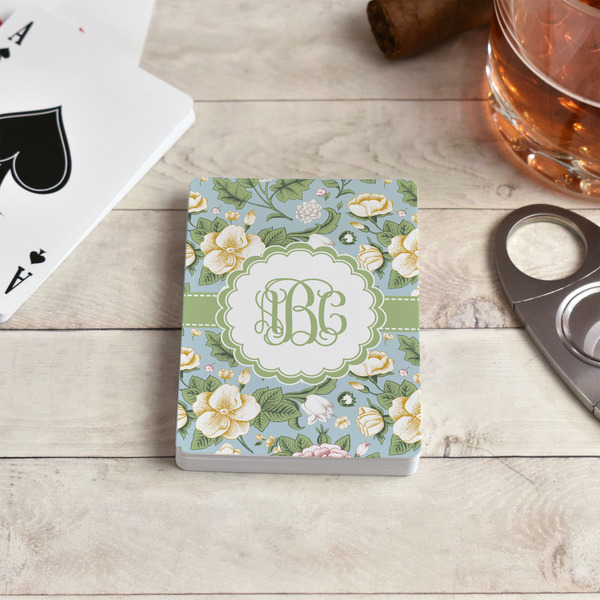 Vintage Floral Playing Cards - In Context