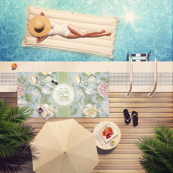 Vintage Floral Pool Towel Lifestyle