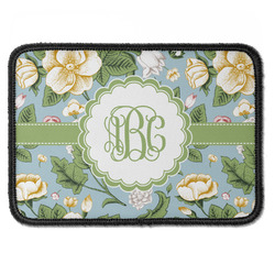 Vintage Floral Iron On Rectangle Patch w/ Monogram