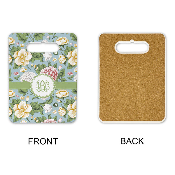 Vintage Floral Rectangle Trivet with Handle - APPROVAL