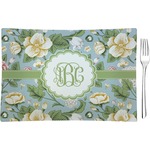 Vintage Floral Glass Rectangular Appetizer / Dessert Plate (Personalized)