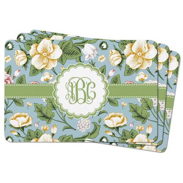 Vintage Floral Rectangular Fridge Magnet - THREE