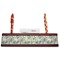 Vintage Floral Red Mahogany Nameplates with Business Card Holder - Straight