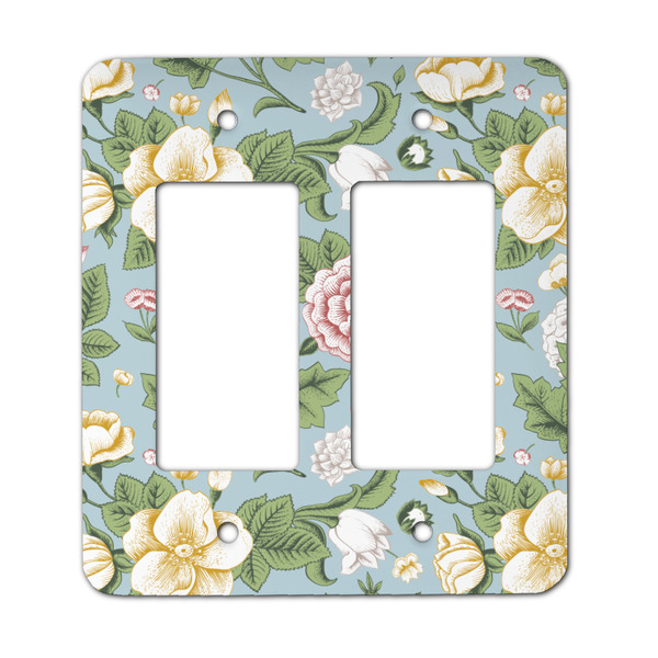 Custom Vintage Floral Rocker Style Light Switch Cover - Two Switch
