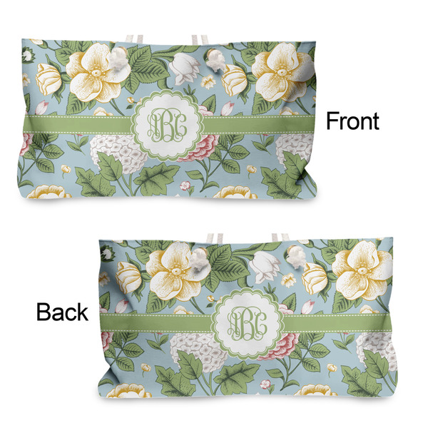 Vintage Floral Large Rope Tote - From & Back View