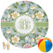 Vintage Floral Round Beach Towel (Personalized)