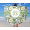 Vintage Floral Round Beach Towel - In Use