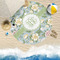 Vintage Floral Round Beach Towel Lifestyle