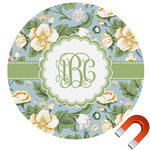 Vintage Floral Round Car Magnet - 10" (Personalized)