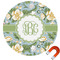 Vintage Floral Round Car Magnet - 10" (Personalized)