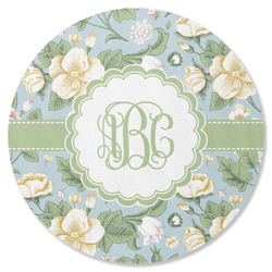 Vintage Floral Round Rubber Backed Coaster (Personalized)
