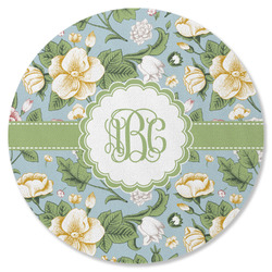 Vintage Floral Round Rubber Backed Coaster (Personalized)