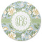 Vintage Floral Round Coaster Rubber Back - Single