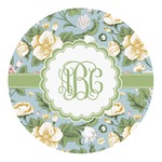 Vintage Floral Round Decal - Large (Personalized)