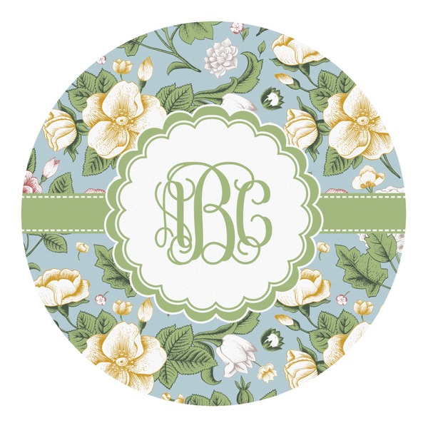 Custom Vintage Floral Round Decal - Large (Personalized)
