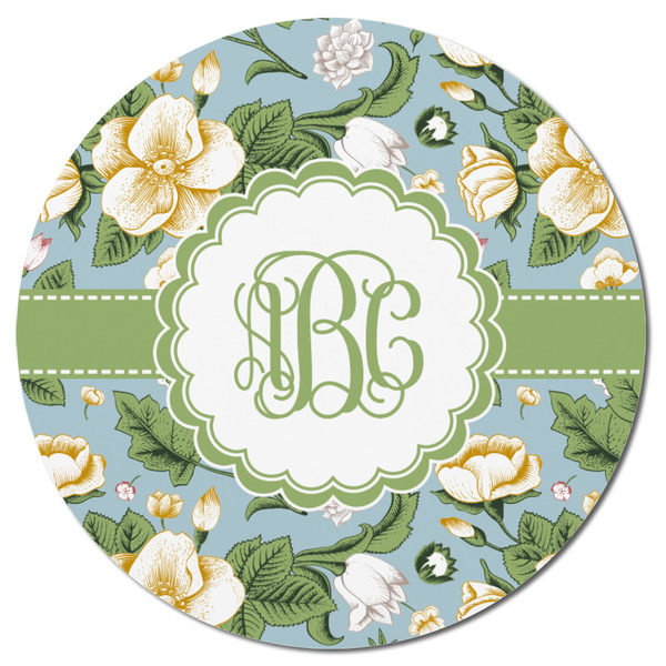 Vintage Floral Round Fridge Magnet - FRONT